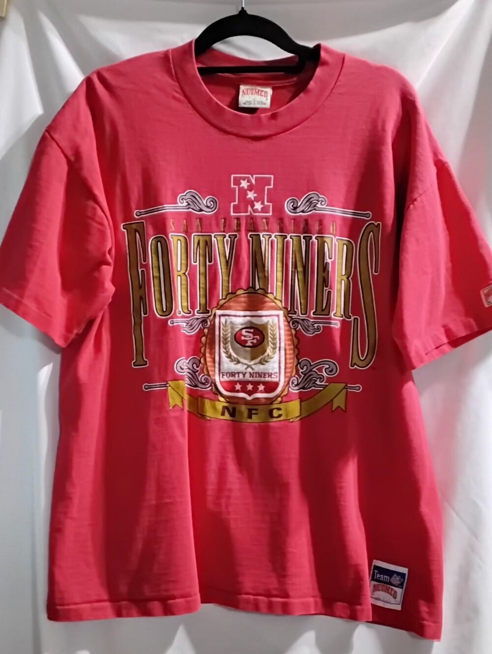 Nutmeg San Francisco 49ers T-Shirt Size XL Single Stitch VTG NFL Vintage 90s